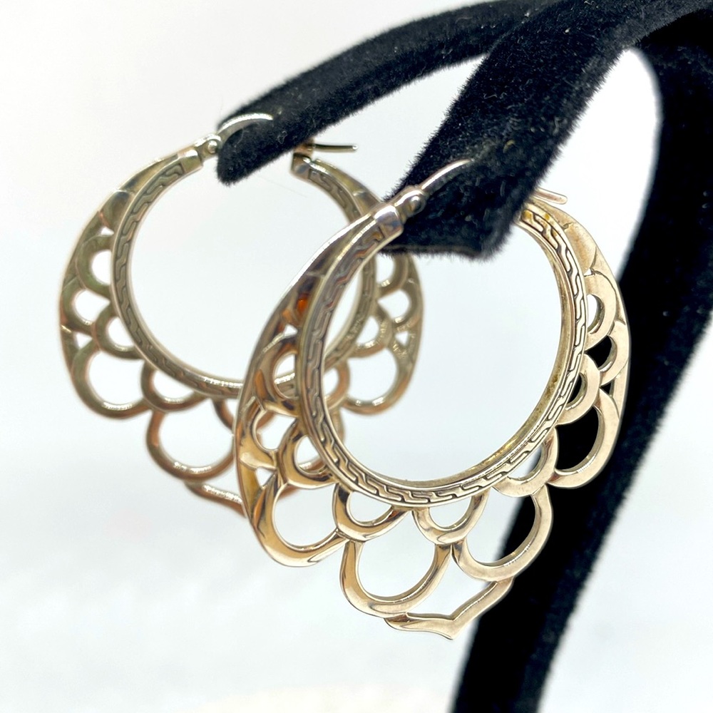 John Hardy Naga Silver Lace Hoop
Earrings
